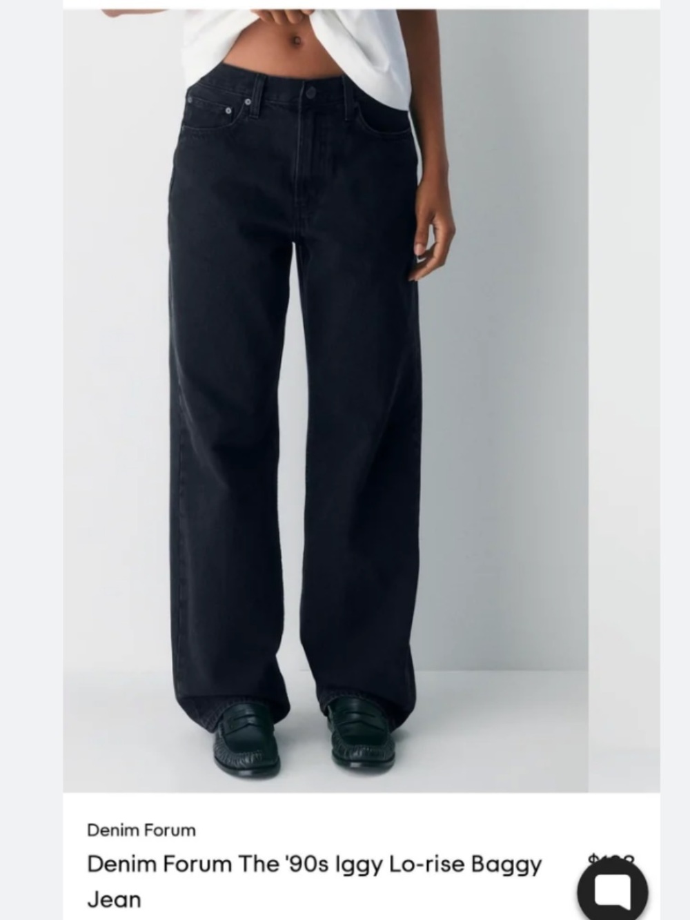 Aritzia Denim Forum Black Low-Rise Baggy Jeans
